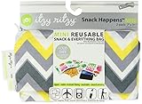 Itzy Ritzy Snack Happens Lot de 2 sacs à déjeuner réutilisables Motif chevrons