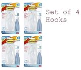 コマンドタオルフック、クリア、1-hook、5-pound容量(パッケージInclude OfficeSupplyExpress格納式ペン) 4-PACK ホワイト