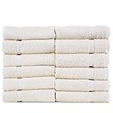 ベア綿タオル高級ホテル& SpaトルコバスシートドビーBorder Wash Cloths - Set of 12 イエロー 893-102-01