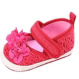プリンセスシューズ　可愛いフォーマル靴　王女シューズ　メリヤス　編み靴　女の子　赤ちゃん　柔らかい　結婚式　お誕生日　綿布　レッド　0-6ヶ月に対応　春　夏　秋
