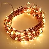 LEDMO LED Fairy Lights with UL Supply, 33 Ft /10M Warm White, 2700K-2900K, Waterproof LED Starry Lig