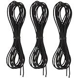 金天馬 アウトドア用ゴムロープ 2mm×3m 黒 3本セット kw93328