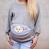 Decdeal マタニティ スウェット シャツ ロングスリーブ プリントジッパー 妊娠中のママ トップスセーター パーカー