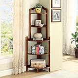 フラワースタンド ソリッドウッドフラワースタンドコーナー旋盤コーナーシェルフ三角プラントスタンド Flower racks (色 : B)