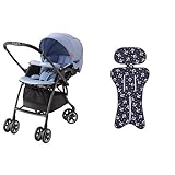 【セット買い】 アップリカ ベビーカー ラクーナコンフォート パステルブルー + さらっとマット マリンアンカーNV 純正リバーシブルタイプ