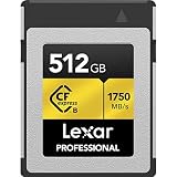 Lexar 512GB プロフェッショナル CFexpress Type B メモリーカード GOLDシリーズ 最大1,750MB/秒の読み取り Raw 8Kビデオ録画 PCIe 3.0 および NVMe (LCXEXPR512G-RNENG)対応