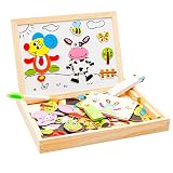 yuyugoパズル木製玩具動物120ピースKids Games Dry Erase Board Jigsaw &図面Educational Learningおもちゃfor Kids想像力