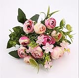 造花、人工花、模造バラ、ウエディング―フラワ―、インテリアの花ＤＩＹ、花芸術、人工観賞花 (ディープピンク)