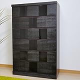 開梱設置 チェスト 幅80 6段 ハイチェスト 整理ダンス 収納 タンス 桐 完成品 AYU-3-308-KK (ブラック)