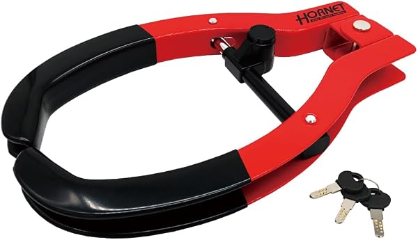 HORNET(ホーネット) 加藤電機タイヤロック カラー:レッド (オリジナル防犯ステッカー付き) LT51R - 1