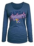 NCAA Kansas Jayhawks Women 's Tri Blend長袖UネックTシャツ、スモール、ヘザーロイヤル
