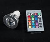 QUMOX リモート付きのGU10 LED電球(16色)  家の庭に照明用 QUMOX LED Gu10 Bulb light 3W RGB 16 Color with remote for hous