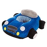Seeshine 車ベビーソファ お座り練習ベビーチェア 子供の保護者 ふわふわ 暖かい カートゥーン 安全 丈夫 ぬいぐるみソファ (ブルー)