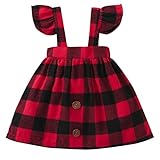 aritone幼児ベビーガールズ格子柄ノースリーブバックレスプリンセスドレス 70(6M) レッド