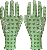 g-style 【ガーデニング用手袋】 PUキュート (リーフ柄) グリーン S