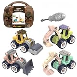 KazeSo 建設車両 大工さんごっこ 組み立ておもちゃ 車おもちゃ作業車両 工事車両 建設車両セット はたらく車 工事カー ミニカー 砂遊び プレゼント 誕生日 クリスマス 子供向けDIY組み立て リアルなショベルカー工事車モデル 分解・組み立て可能な工事車両おもちゃセット 男の子向けネジ組み立て式子供向け知育分解おもちゃ (14.5*6.3**7.7cm,C)