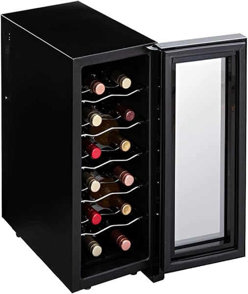 アイリスオーヤマ ワインセラー 12本収納 33L 12~18℃ ペルチェ式 庫内LED ミラーガラス メーカーPWC-331P-B - 1