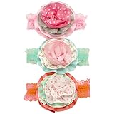 Laura Ashley Baby幼児Girl 's Floral Polka Dot 3パックヘッドラップ