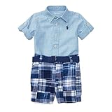 ポロ ラルフローレン シャツ＆ショートパンツ・上下セット[ブルーマルチ](男の子12～24か月用)24Mサイズ [並行輸入品]