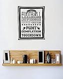 ビニール壁デカールステッカー: All American Football Tackle Rush PuntタッチダウンBoysメンズキッズ寝室イメージスポーツ引用寝室浴室リビングルーム画像アートPe