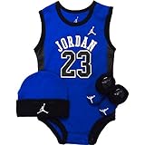 NIKE(ナイキ)エア・ジョーダン ブルーJORDAN23エアジョーダン(JUMPMAN)ノースリーブボディスーツ3点セット 6-12months（身長約70-80cm） [並行輸入品]