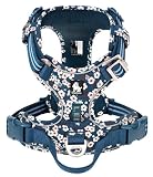 cocomall 2020新型 犬用ハーネス 犬用胴輪 ドッグ ペット用品 ハーネス 3M反射材料 訓練 ナイロン製 小型犬、中型犬、大型犬に向け 通気性 調節可能 (M, Saxony Blue)