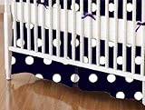 SheetWorld - MINI Crib Skirt (24 x 39) - Polka Dots Navy - Made In USA by sheetworld