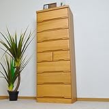 幅60cm 高さ160cm　60タワーチェスト 8段 日本製 国産 桐 桐無垢集成材 タンス 完成品 (ナチュラル) AYU-3-133-NA