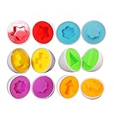 サクララ（Sakulala）幼児 赤ちゃん 子供の知育玩具 幾何認知 卵型 形合わせ マッチ はめ込み 子供 おもちゃ パズル 6点 セット