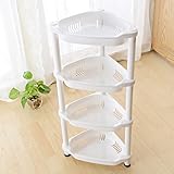 GRJH® 棚板、アイボリーホワイト4層着陸角フレームキッチンとトイレのプラスチック 防水性と耐久性