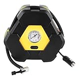 Qiilu 車用空気入れ エアコンプレッサーコンパクト　インジケータ　デジタル表示 LEDライト付き　ボールバイク用