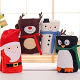 キュートなサンタ雪だるまエルクヘアBlanket OfficeクリスマスSiesta毛布ギフト 9369865383477