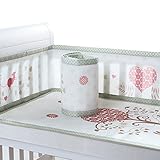 ベビーベッドガード サイドガード ベビーベッドバンパー 4シーズン使用可能 通気性 　四方タイプ 取り付け便利 ベビーベッドフェンス (グリーン)