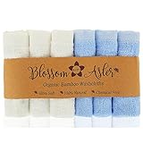 Blossom Aster新しい有機竹Baby Washcloths – 6パック – ウルトラソフト – クレードルキャップ|敏感肌|湿疹|低刺激性 – 再利用可能なベビーワイプ – 10 " x1
