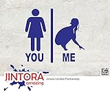 JINTORA ステッカー/カーステッカー - You vs. Me - female comparison - あなた対 私 - 女性の比較 - 100x90mm - JDM/Die cut - 車