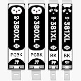 【WYFYINK】キヤノン用 381 380 XL 黒 ブラック 互換 インク TS8430 TS8330 TS8230 TS8130 TS7330 TS6330 TS6230 TS6130 TR9530 TR8630 TR8530 TR7530 TR703 大容量 インクカートリッジ BCI-381 BCI-380 4本 マルチパック 取扱説明書付き 残量表示対応