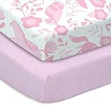 Pink Folk Animals 2 Pack Crib Sheet Set (2) Soft Microfiber By Where The Polka Dots Roam [並行輸入品]