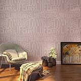 HanmeroモダンLettersリムーバブルエンボス不織布壁紙20.86 inches by 393 inches for座っている寝室ホームデコレーション