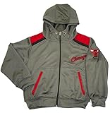 シカゴ・ブルズNBA Boy 's Poly Fleece Full Zip Hoodieジャケット L グレー