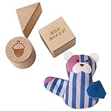 きざむ 名入れ 積み木 PLAY WITH BEAR プチ パペット セット ギフト ブルー