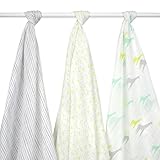 Just Born Muslin Blankets Giraffes, Green/Grey/White by Just Born