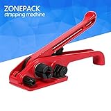 ZONEPACK ヘビーデューティーテンショナーカッター紐詰め機PETとPPストラップ用パッキングツールサイズ:3/8 " - 3/4"最大張力2000N(レッド)