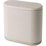 【密閉防臭】 ゴミ箱 10L スリム 蓋付き ワンタッチ開閉 プッシュ式 台座付き 転倒防止 二重構造 切り口付 2分別可 持ち手付 分別 スリム 中身が見えないゴミ箱 袋が見えない ダストボックス 防臭 キッチン トイレ リビング 洗面所 おむつ 