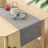 HAPPY SINGU RABO テーブルランナー 【和風 洋風 北欧】 クロス 無地 テーブルセンター ブリッジランナー リネン テーブルクロス シンプル 幅広 (32x200cm リネン)