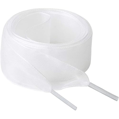 [Allegra K] 靴紐 透明 クリア リボン 靴ひも 平型 平ひも シューレース おしゃれ 幅 2.5cm/4cm 2足