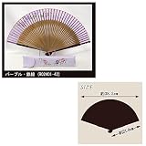 京扇子　R02401-42　婦人セット　手描き 旬慶 扇子袋ｾｯﾄ　鉄線紫