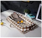 ベッドインベッド　添い寝ベッド おむつ換え　ベビーベッド　ベッドガード　枕付き (ブラウン)