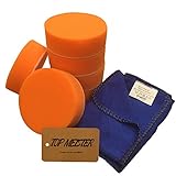 〈TOP MEISTER〉電動 カー ポリッシャー 交換 用 平型 スポンジ バフ 選べる３サイズ 80 / 100 / 125mm マイクロファイバー タオル つき（80mm×6枚）