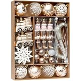 REENEW 北欧風 クリスマスボール オーナメント デラックス ボール50個セット クリスマスツリー 飾り おしゃれ ゴージャス (淡いシャンパンゴールド)