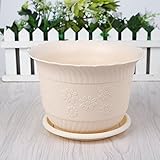 Kicode 植栽グロス ウェーブフラワーポット PP樹脂工場 植物ソーサー トレイ ホームガーデン インテリア